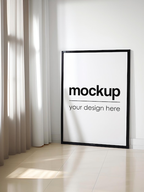 PSD poster mockup psd template framed artwork showcase 3d interior render contemporary decor