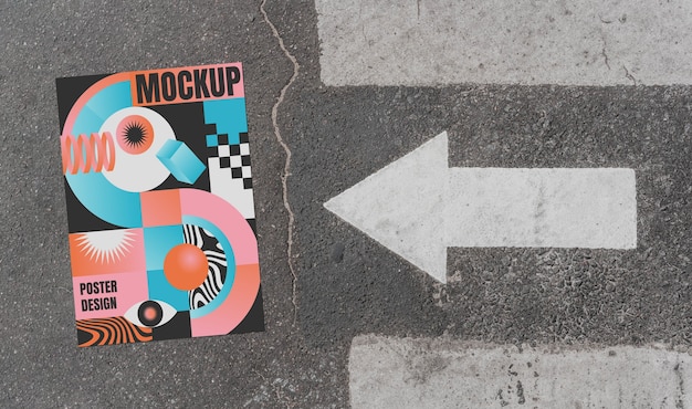poster mockup in street grunge style
