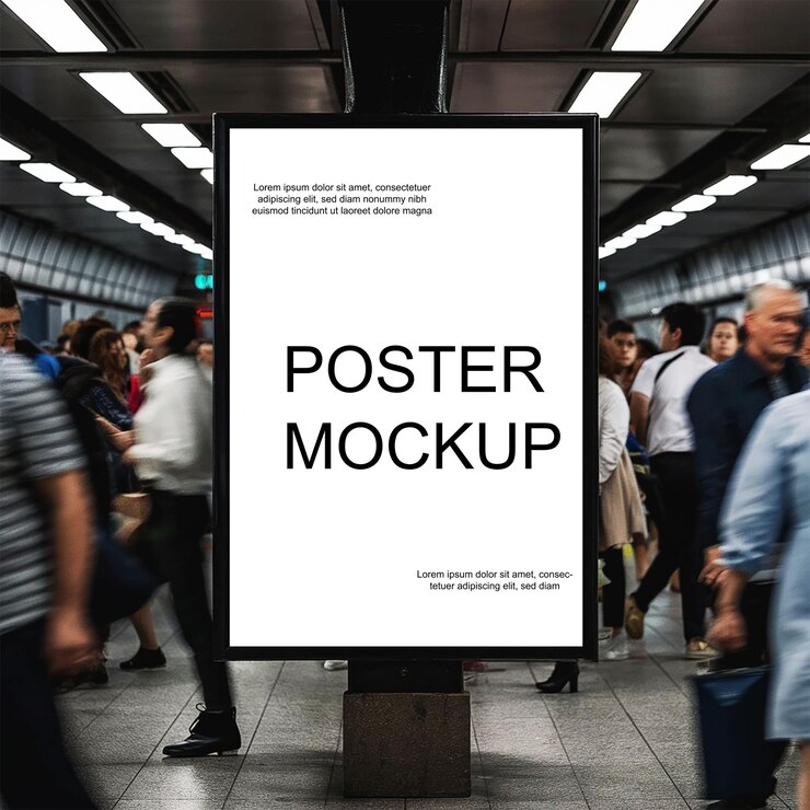 Мокет плаката на станции метро