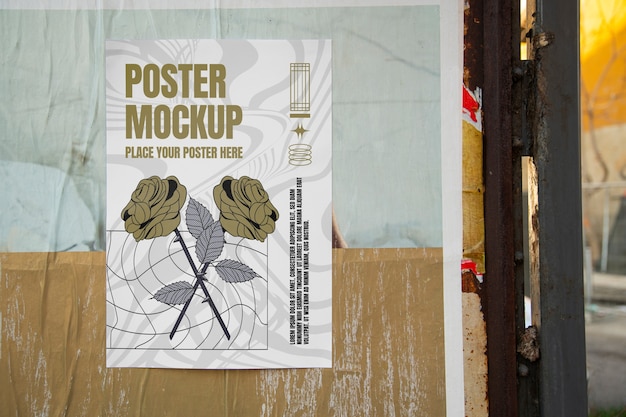 Poster mockup on wall