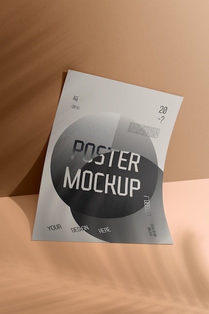 PSD poster mockup on a wall