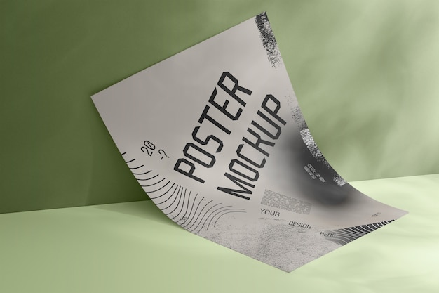 Poster mockup on a wall