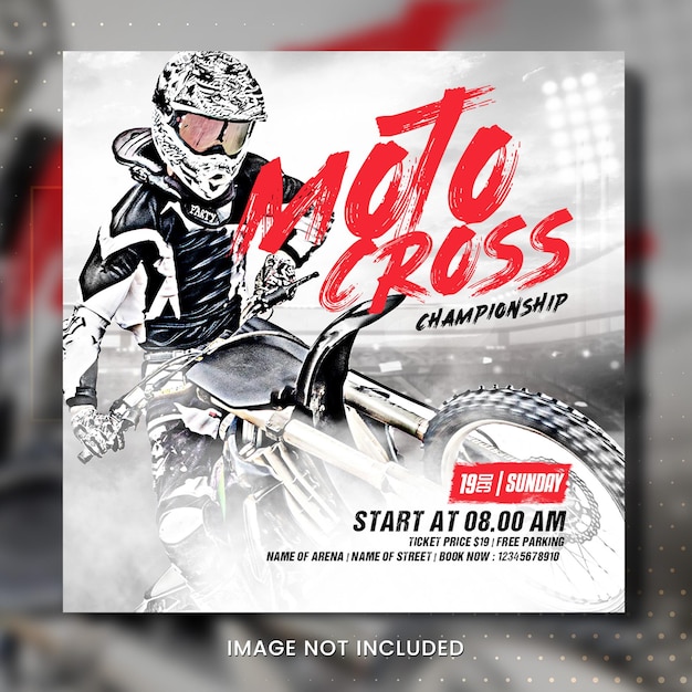 PSD a poster for moto cross championship with a man on it.