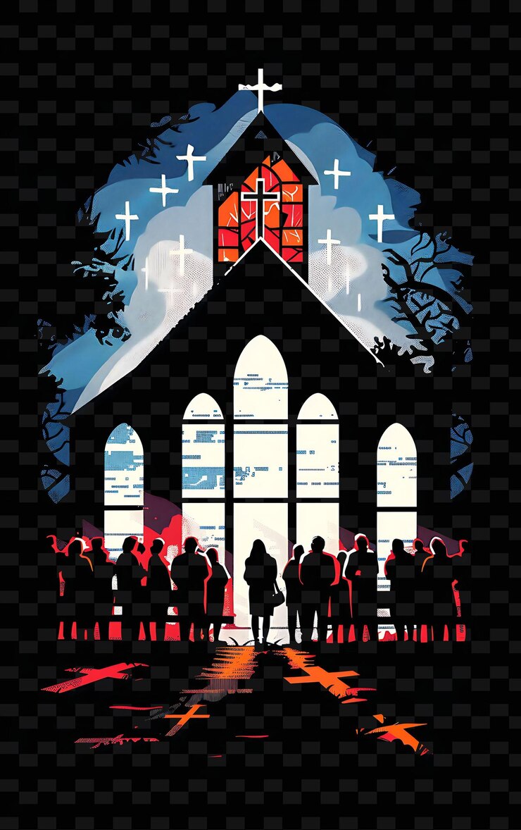 PSD a poster for a movie called the church of the night