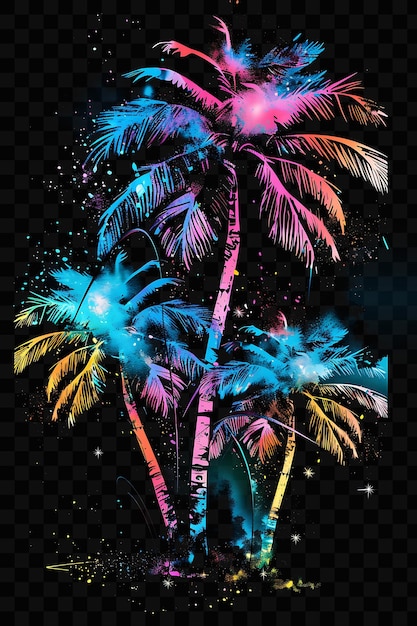 A poster for the movie with palm trees and the word im on it