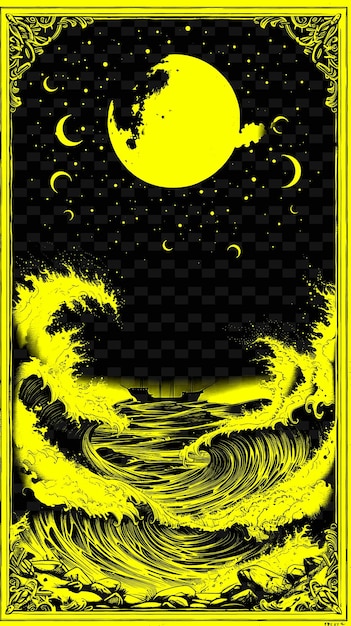 Poster for the movie with a yellow moon and the moon