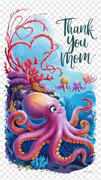 PSD a poster for the movie you mom mom with octopus