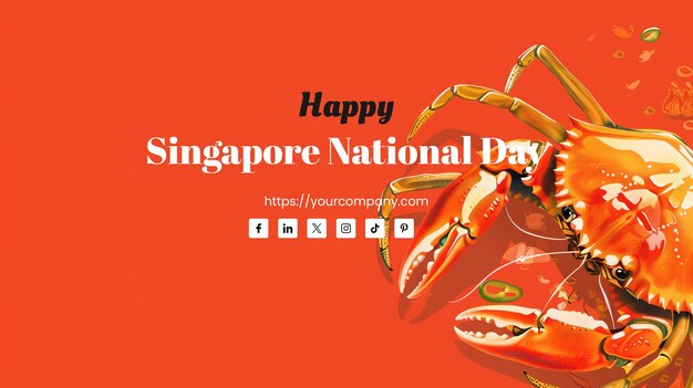 PSD a poster for the national day of america with a red background with a lobster on it