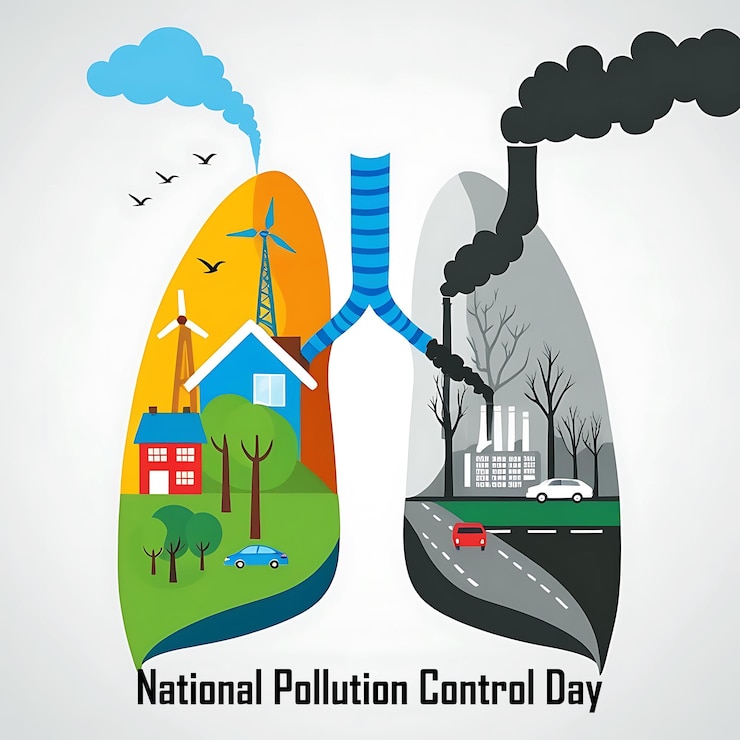 PSD a poster for national pollution day with background