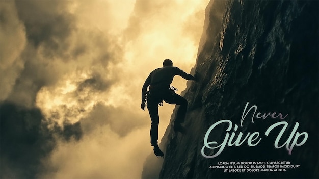 a poster never give up