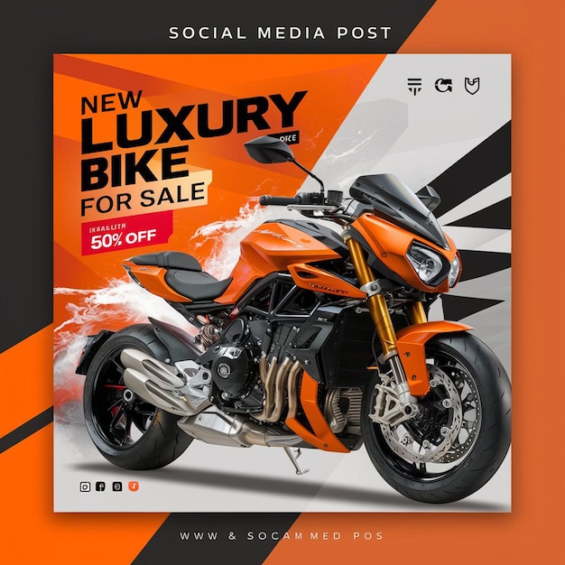 A poster for a new bike shop called luxury for sale