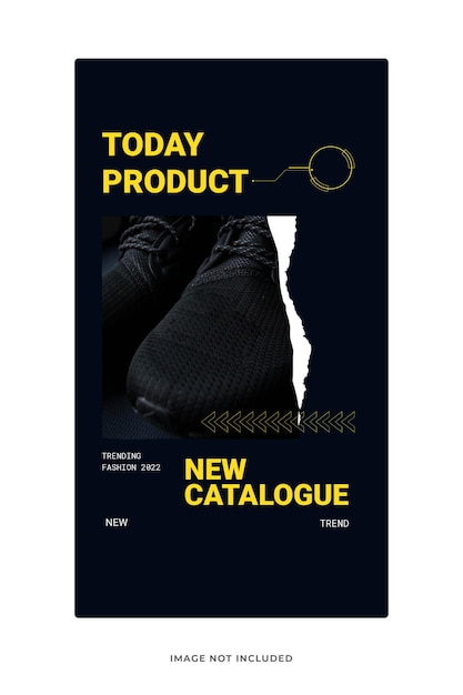 A poster for a new catalogue with a yellow background