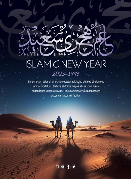 Poster for the new Islamic Hijri year Arabic calligraphy