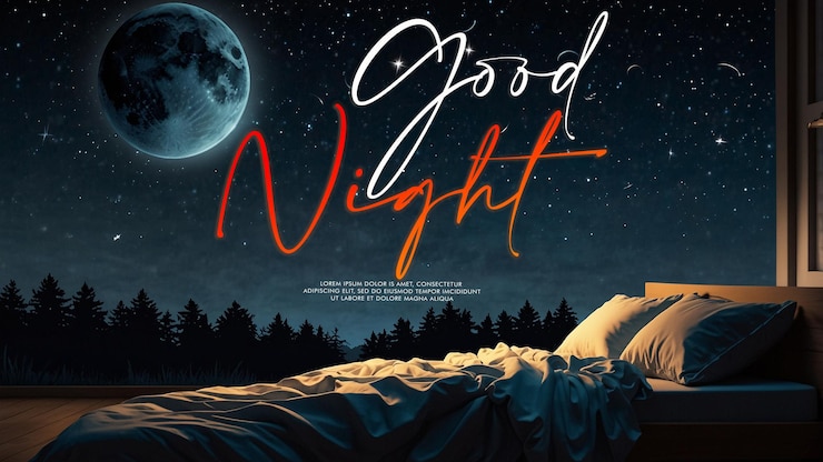 PSD a poster for the night with the words good night
