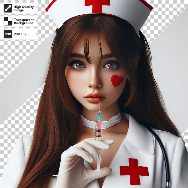 A poster for a nurse with a red cross on it