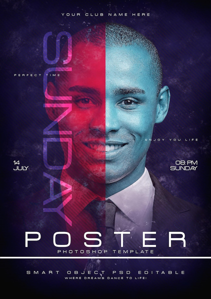 PSD poster ontwerp foto manipulatie sjabloon
