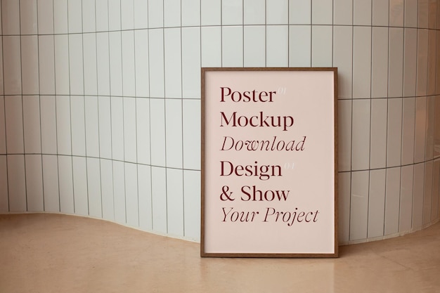 Poster op de vloer mockup