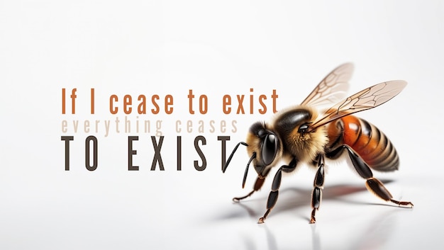 PSD poster over bijen psd-sjabloon bewerkbare tekst