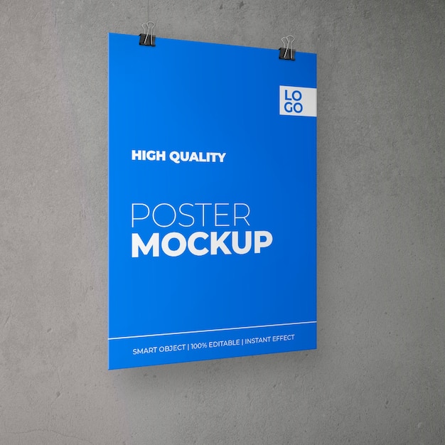 Poster overhead with clips mockup