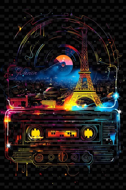 A poster for paris with the eiffel tower in the background