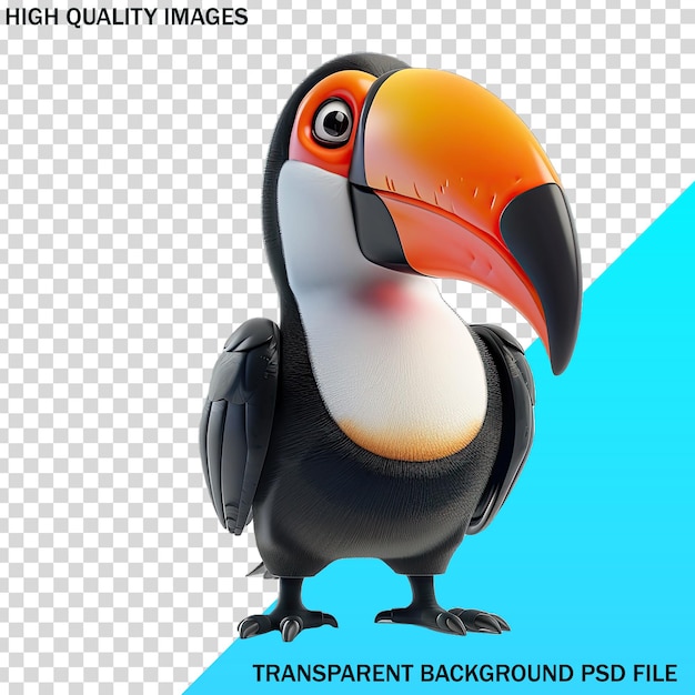 PSD a poster for a parrot with a blue background that says high quality