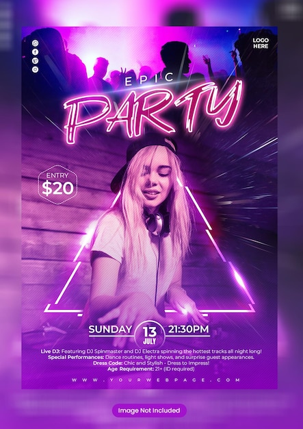 a poster for a party that says party