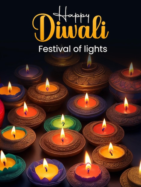 PSD poster psd z okazji święta diwali