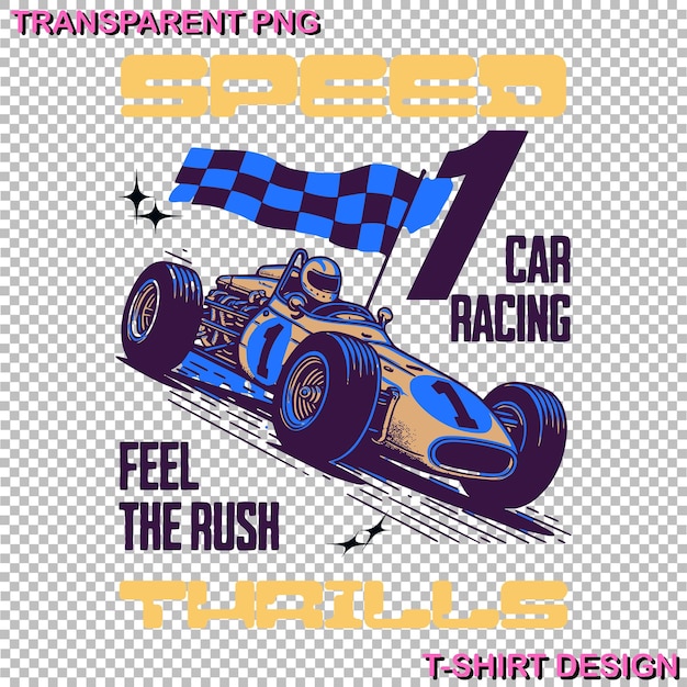 a poster for a race car that says feel the race car