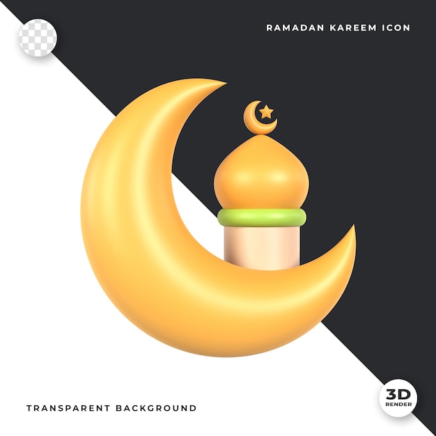 A poster for ramadan kareem with a crescent moon and a black and white background.