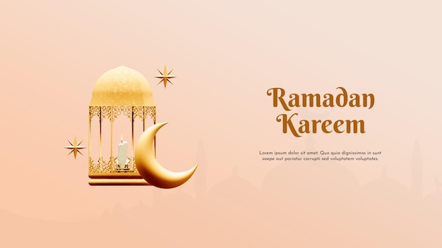 PSD un poster per ramadan kareem con una lanterna e una lanterna.