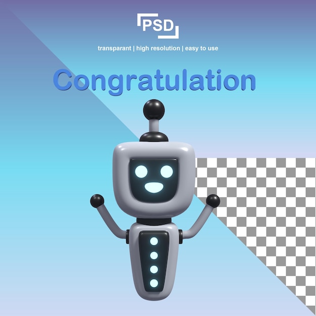 PSD a poster for a robot with a happy face.