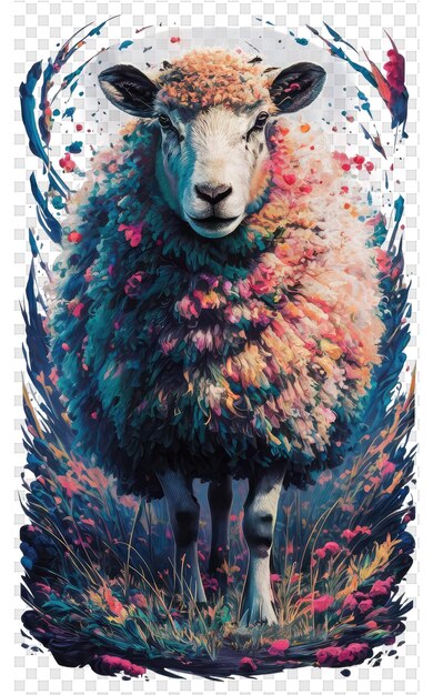 PSD a poster of a sheep with the words sheep on it