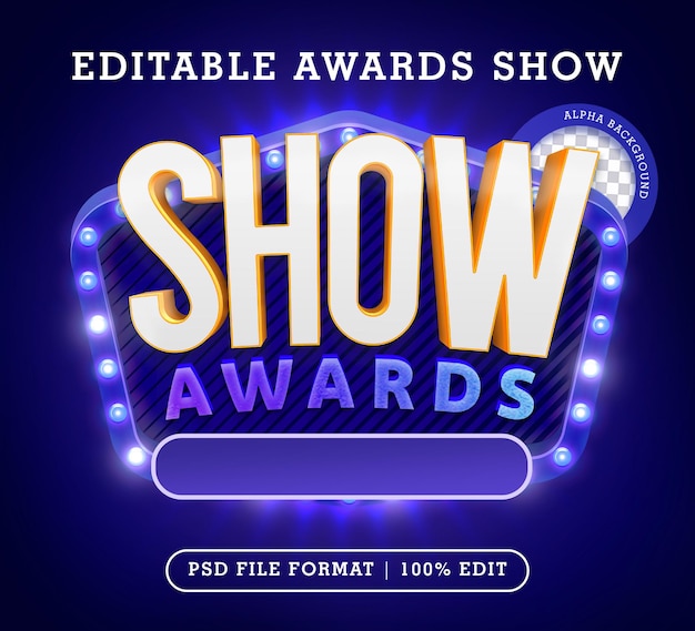 A poster for show editable awards