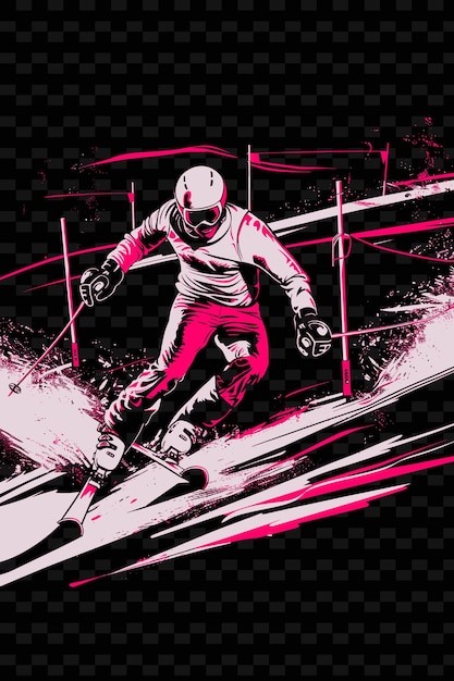 PSD a poster of a snowboarder with a red and white uniform