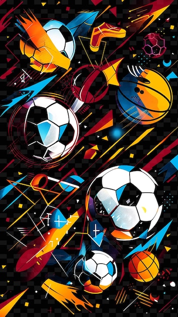 A poster of soccer balls and a picture of a soccer ball