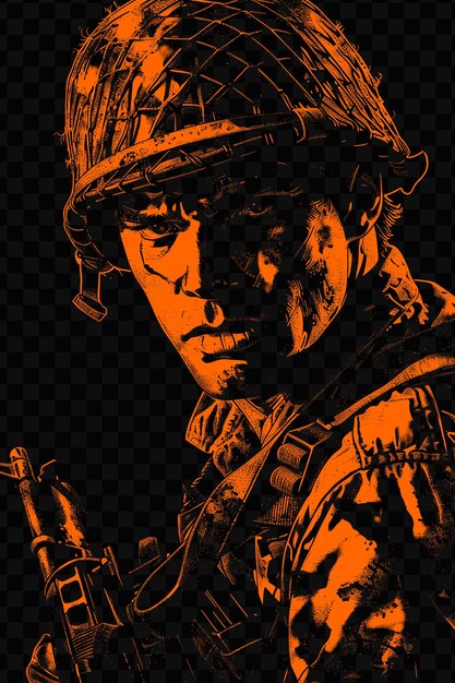 PSD a poster for a soldier with a gun in his hand