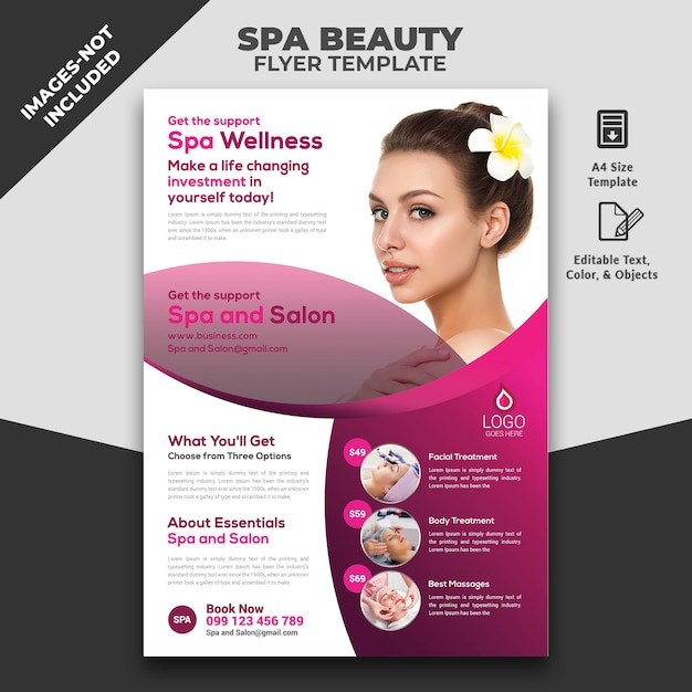 a poster for spa salon with a womans face on it