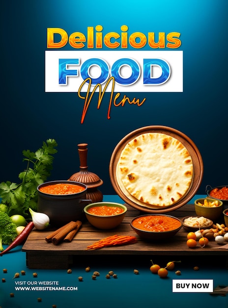 PSD a poster for special food menu ads promotion template design background