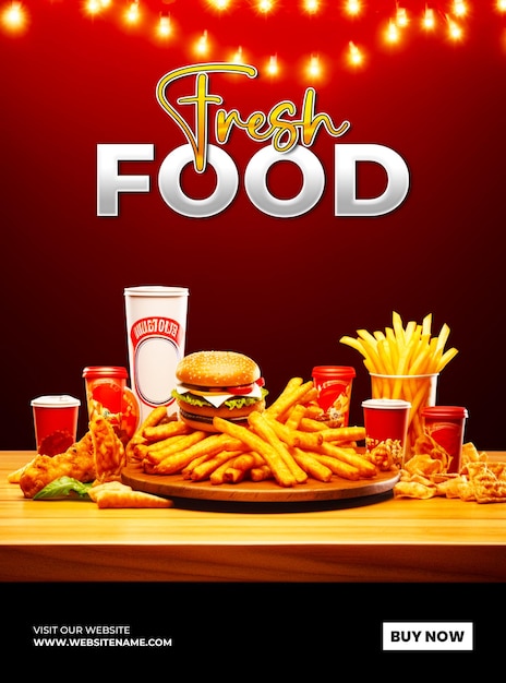 PSD a poster for special food menu ads promotion template design background