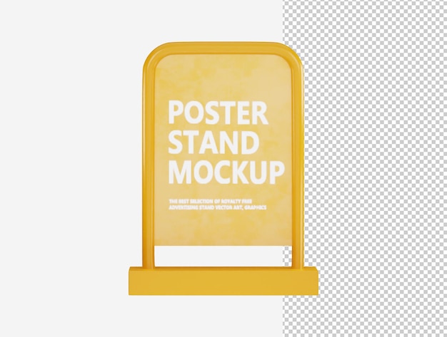 Poster stand mockup icon 3d rendering vector illustration