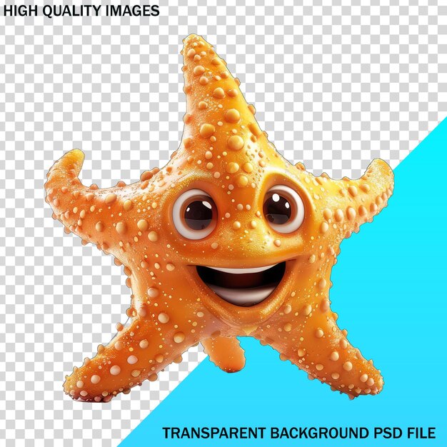 PSD a poster for a starfish with a happy face on it