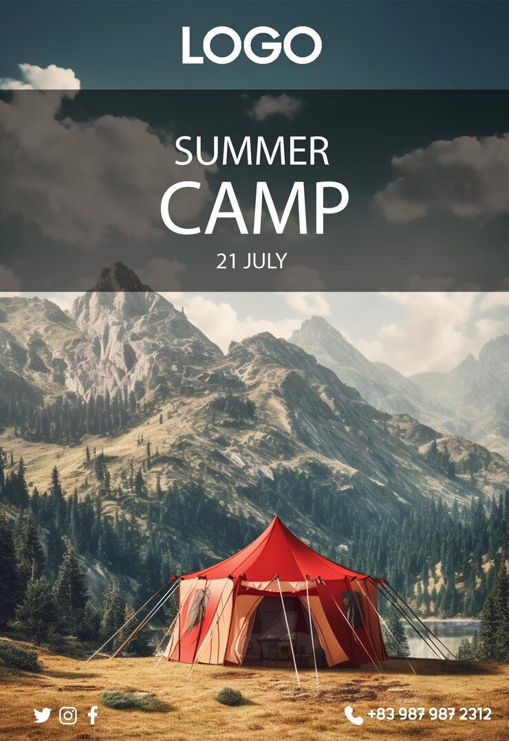 PSD a poster for a summer camp on july 21, 2015.
