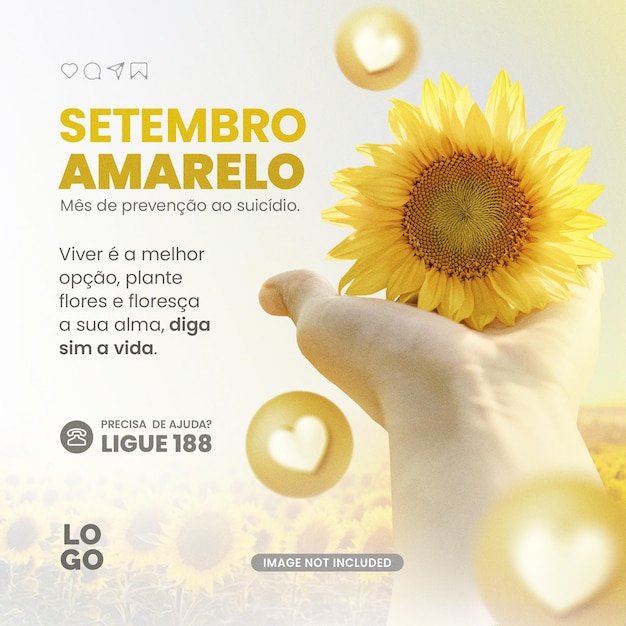 PSD un poster per l'azienda di girasoli che si chiama serendipo yellow september