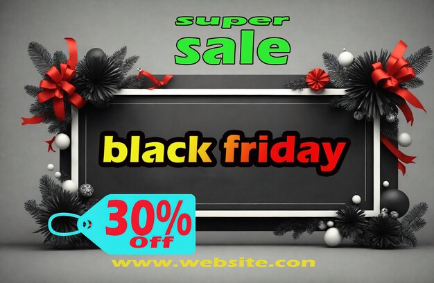 A poster for super sale with a black friday sale sign