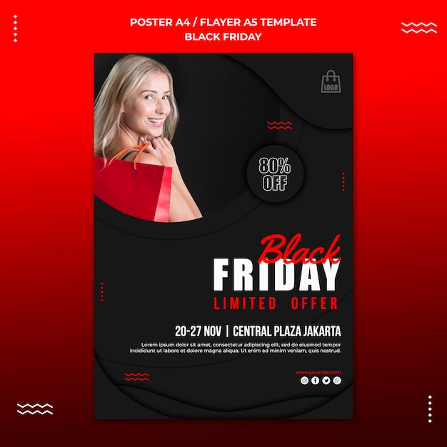 PSD poster template for black friday sale