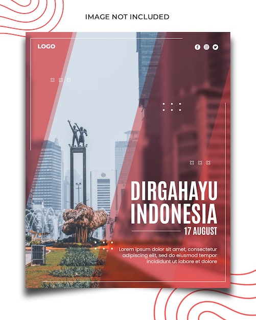 PSD poster template dirgahayu indonesia