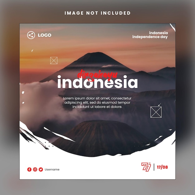 Modello di poster dirgahayu indonesia