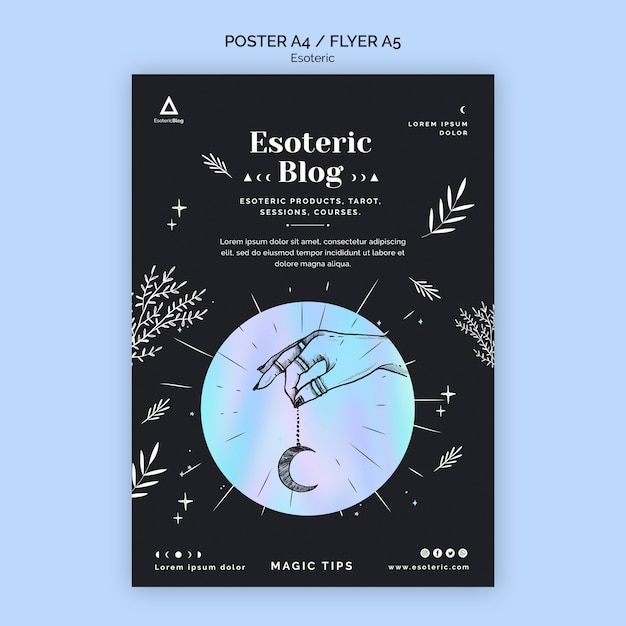 PSD poster template for esoteric blog