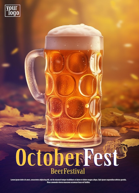 PSD poster template for october fest or beer festival