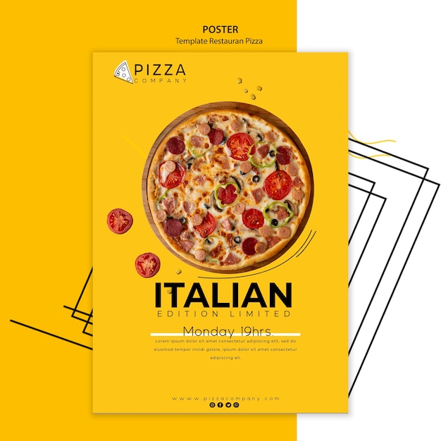 PSD poster template for pizza restaurant